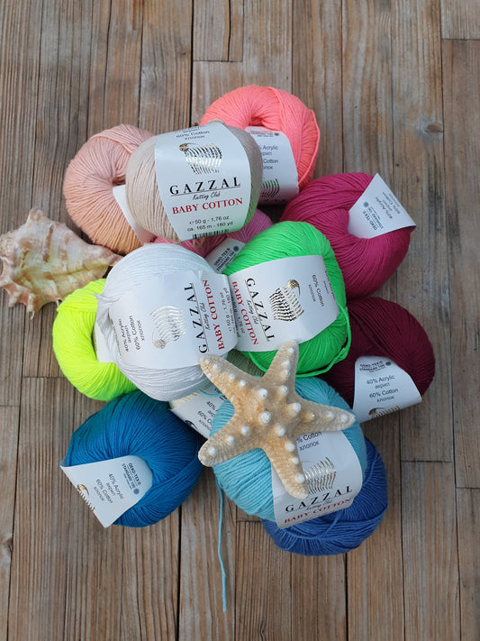 GAZZAL BABY COTTON Cotton Acrylic Blend Yarn