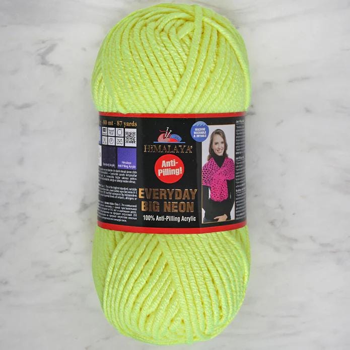 Himalaya Everyday Big Neon Yarn, Baby Yarn, Bulky Yarn, Knitting Yarn, Neon Yarn, Cardigan Yarn, Winter Yarn, Anti-Pilling, Acrylic Yarn