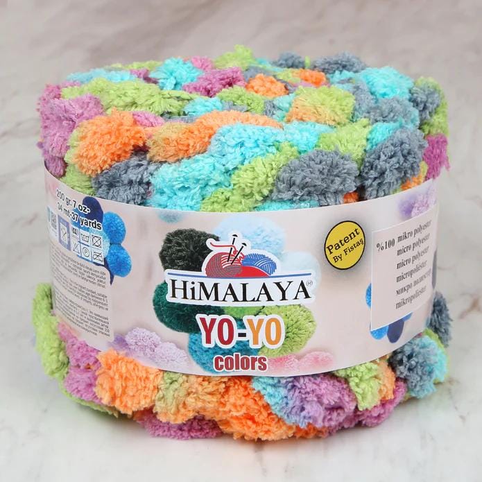 Himalaya Yo-Yo Colors Hand Knitting Yarn, Fluffy Yarn, Soft Knitting Yarn, Baby Blanket Yarn, Autumn Yarn, Winter Yarn.